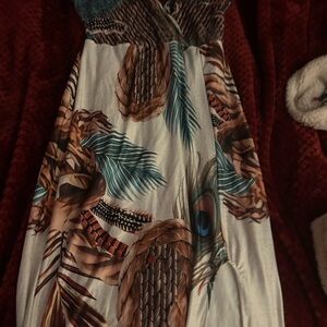 Colorful Feather evil eye Print Dress
